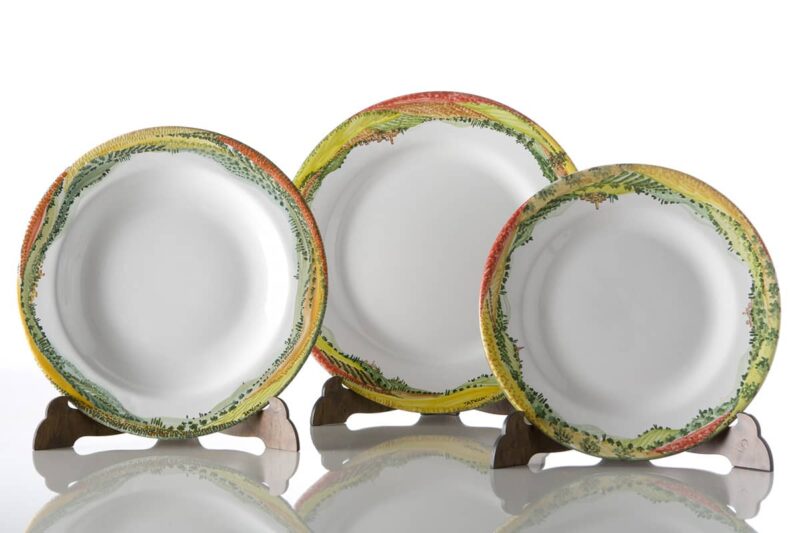 Set piatti in ceramica dipinti a mano design Paesaggio by Materia Ceramica